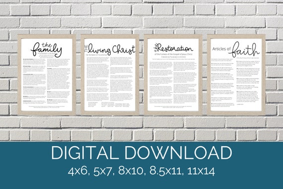 Proclamation Print Bundle family Proclamation Living Christ - Etsy