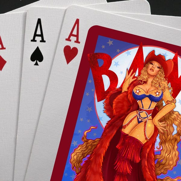 Naipes Bang Arist Signature Cowboy Carter con detalles metalizados, edición limitada