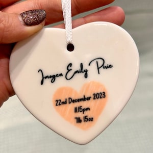 Personalized New Baby Ceramic Keepsake: Birth Details Gift