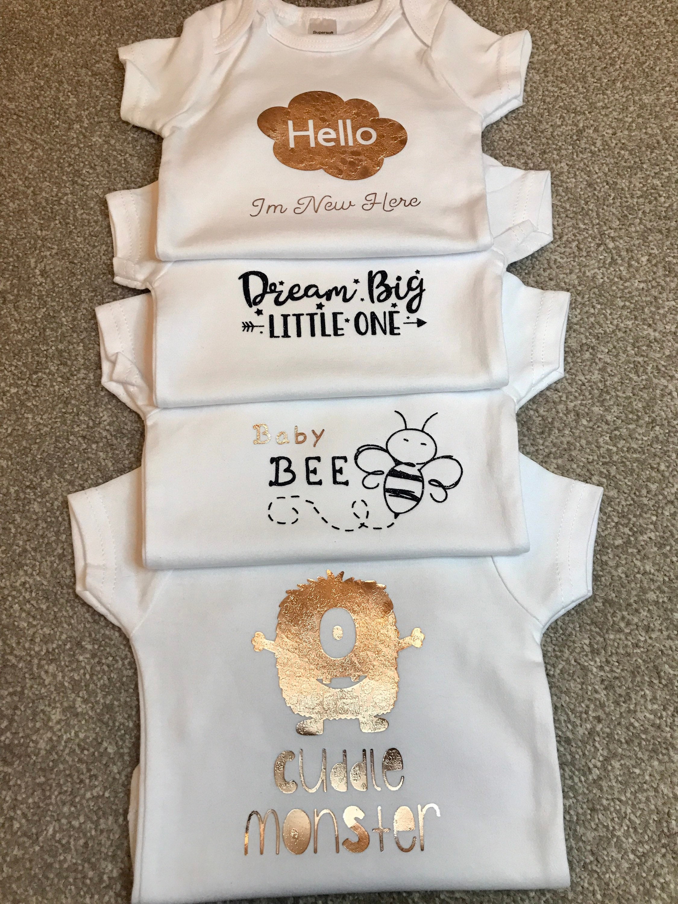 Cute Baby Vest, Baby Grow, Slogan, Girl, Boy, Hello, Dream Big, Baby