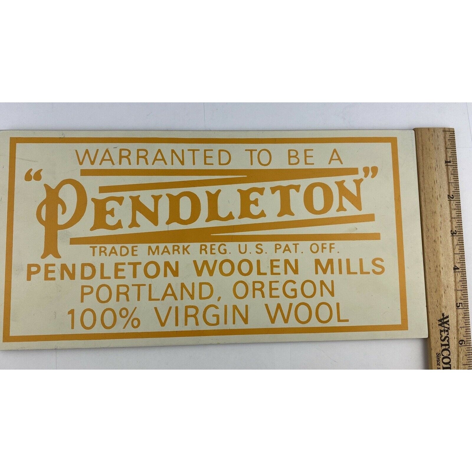 Pendleton Woolen Mills Store Advertising Sign Yellowish Orange Etsy