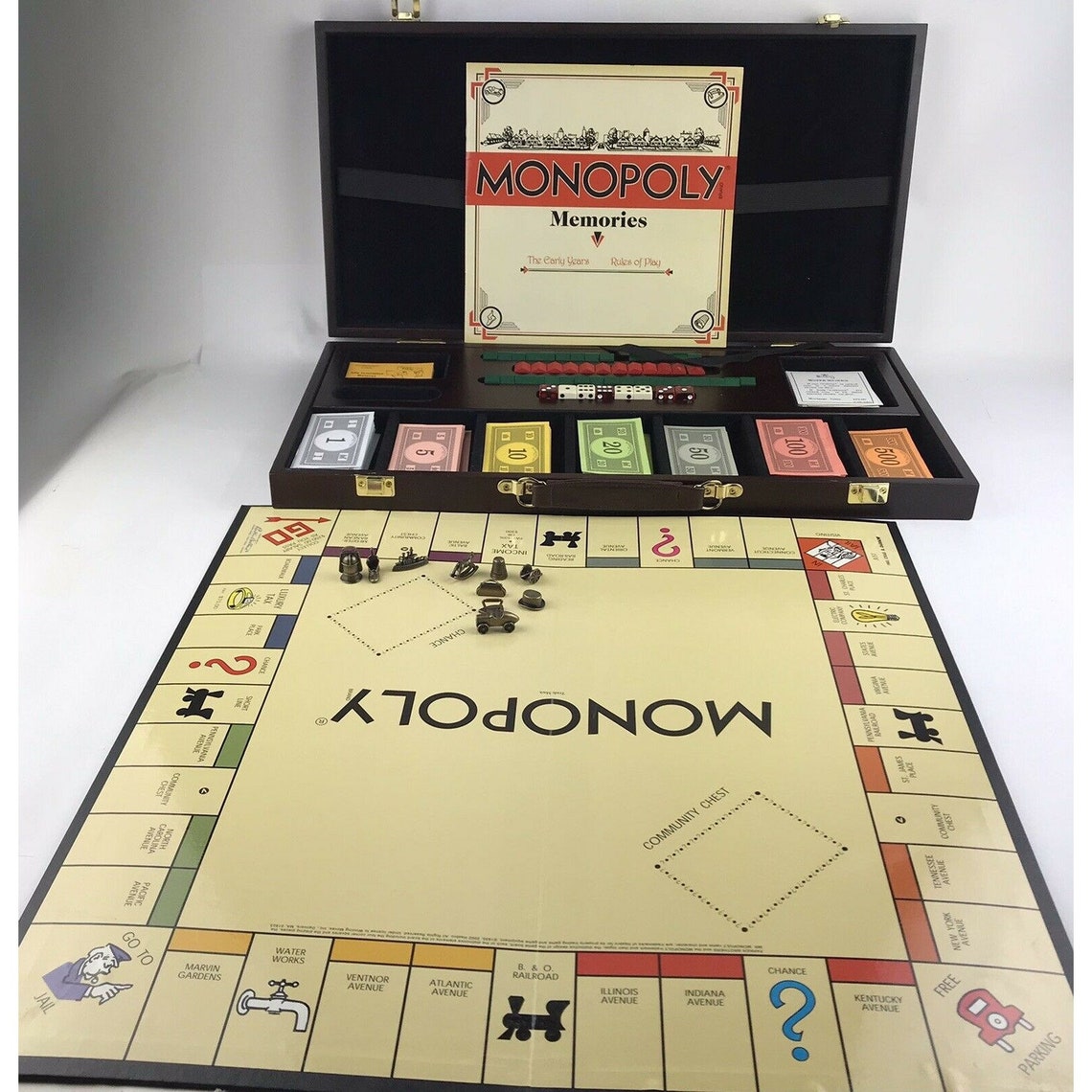 Monopoly First Deluxe Edition Classic Reproduction Wood Case Etsy