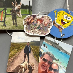 Handmade Personalised Photo Car Air Freshener/Personalised Gift/Custom Air Freshener for Car/Any Photo Car Freshie/Double Sided