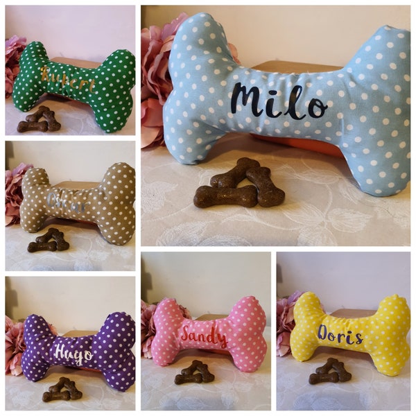 Handmade Personalised Dog Toy with Squeaker. Personalised Dog Bandana. Bone  Dog Toy. Pet Gifts. Pet Toys. Personalised Pet Toy. Puppy Gift