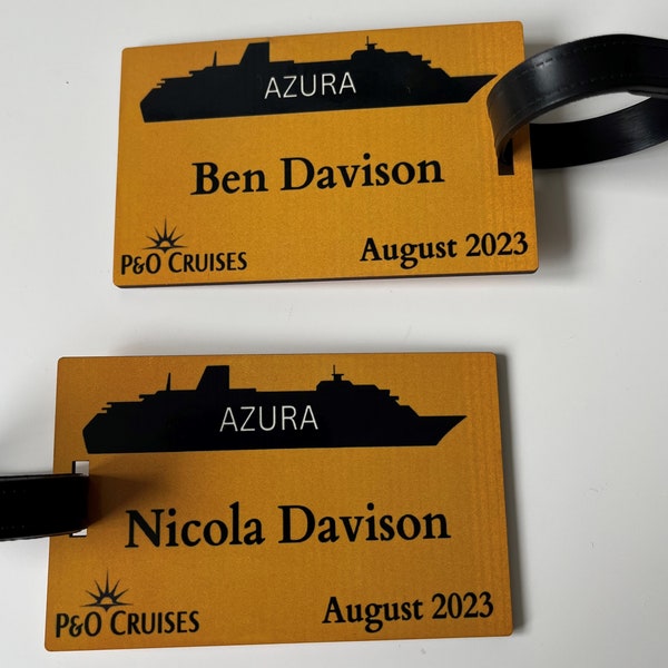 Personalised Cruise Luggage Tags / Any Ship / Any Colour