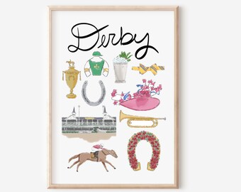 Derby Watercolor | Etsy