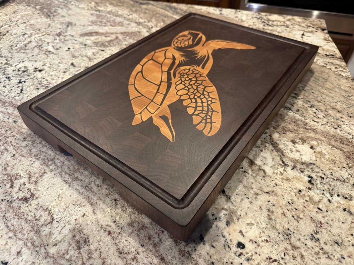 Customizable Endgrain Walnut Cutting Board With Personalized Maple ...