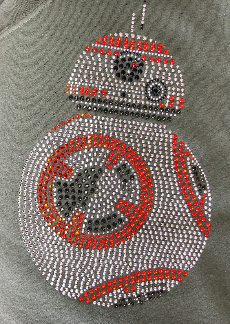 Stud Heat Transfer Star Wars BB-8 Large Detailed Rhinestone Rhinestud