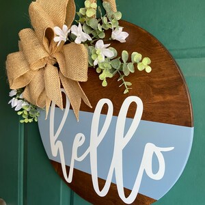 Hello Door Hanger | 14” Sign for Front Door | Welcome Sign for Home ...