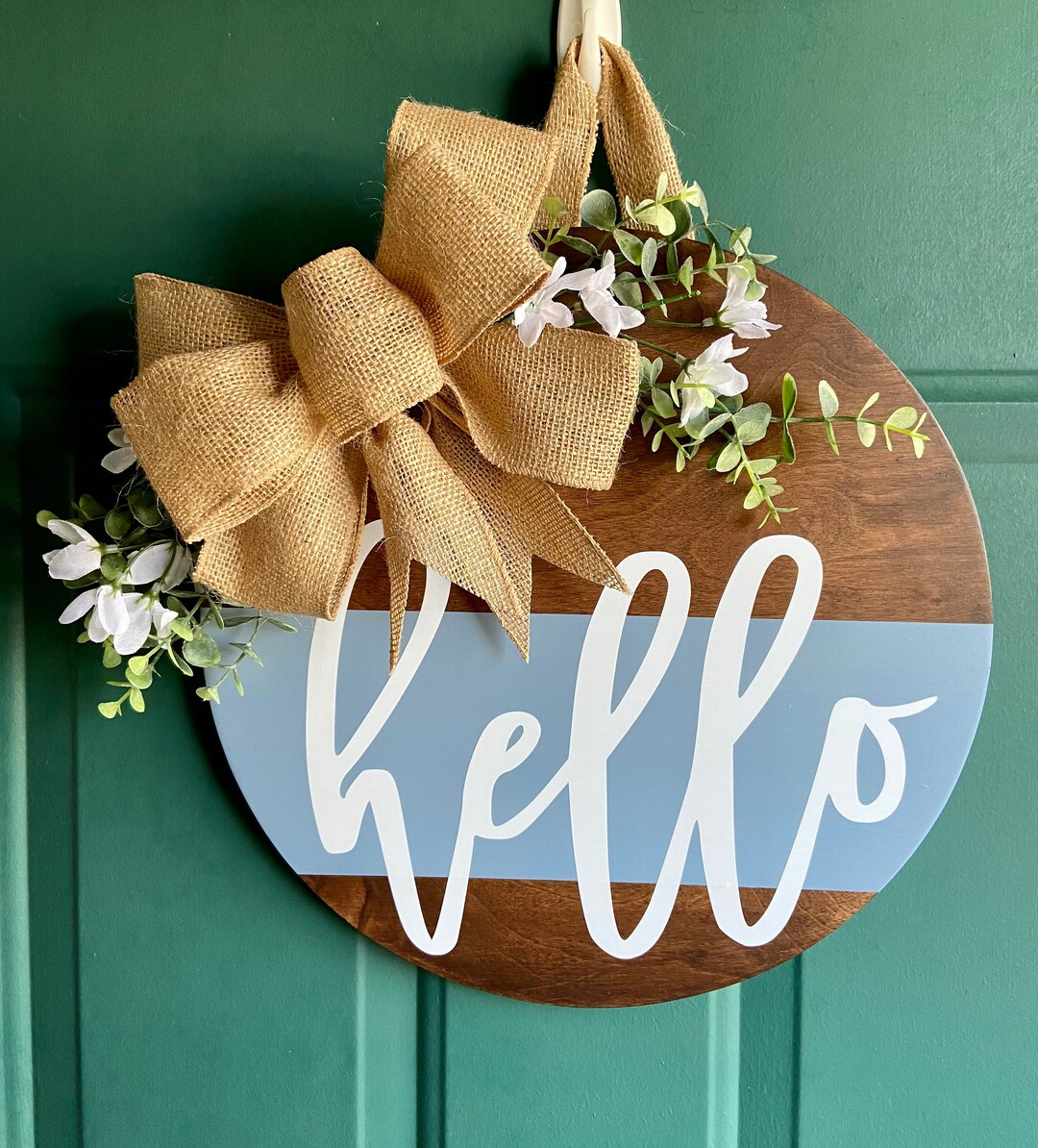 Hello Door Hanger | 14” Sign for Front Door | Welcome Sign for Home ...