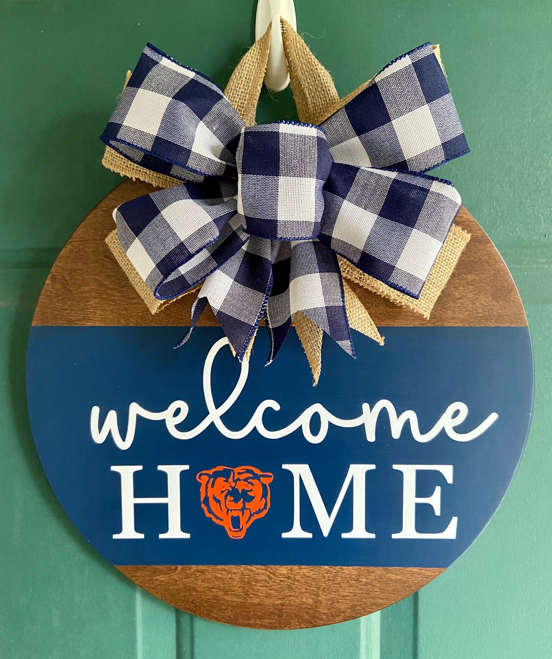Welcome Home Door Hanger | Chicago Football | 14” Door Sign | Handmade ...