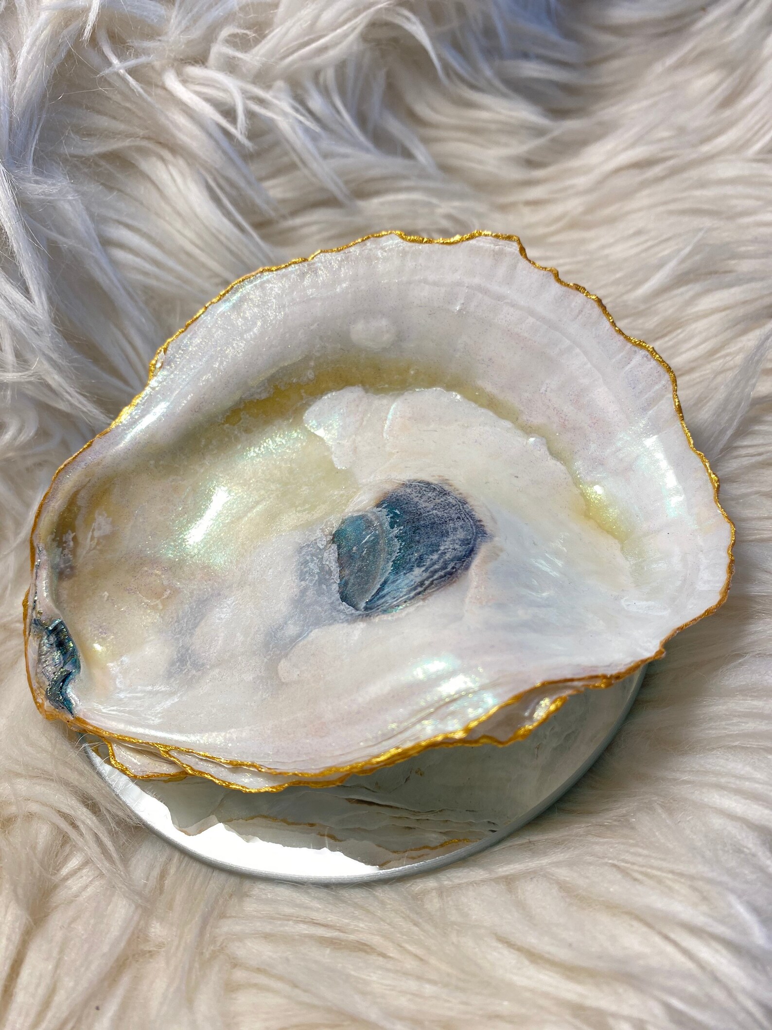Oyster Shell Trinket Dish Etsy