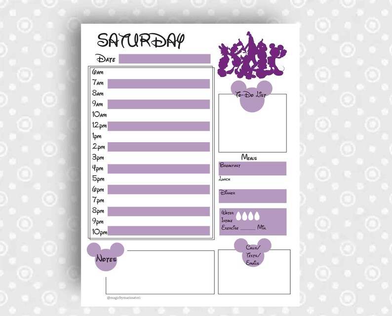 Disney Themed Daily Planner Etsy