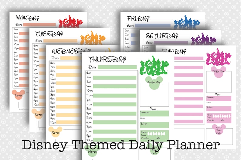 Disney Themed Daily Planner Etsy