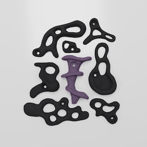 8 Pro-Grade Climbing Holds – Hand-Poured, Unique Designs | Bolt-On w/ Hardware – Spore Series
