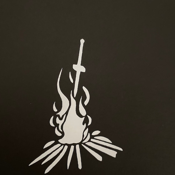 Dark Souls stylized bonfire vinyl sticker decal