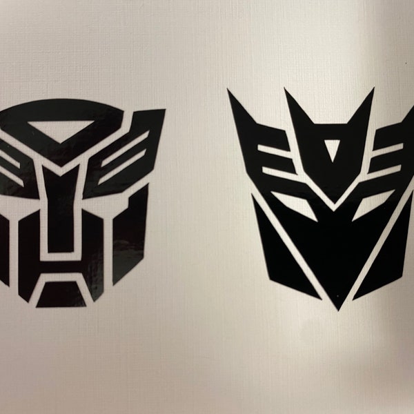 Transformer Autobot & Decepticon combo pack Vinyl Sticker Decal Logo