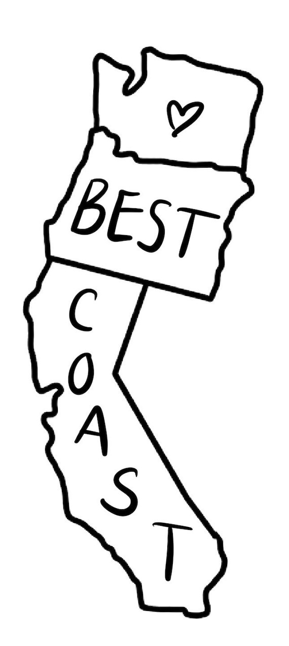 West coast best coast sticker Etsy