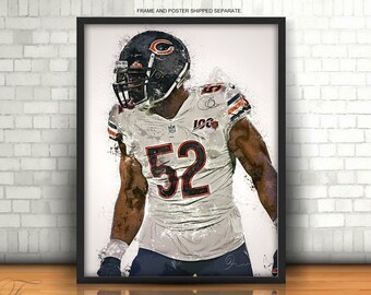 Player Number 52 Mack Chicago Football Team Oil Painting Kids Room Art Player Number 52 Mack Chicago Football Team Oil Painting Kids Room Art