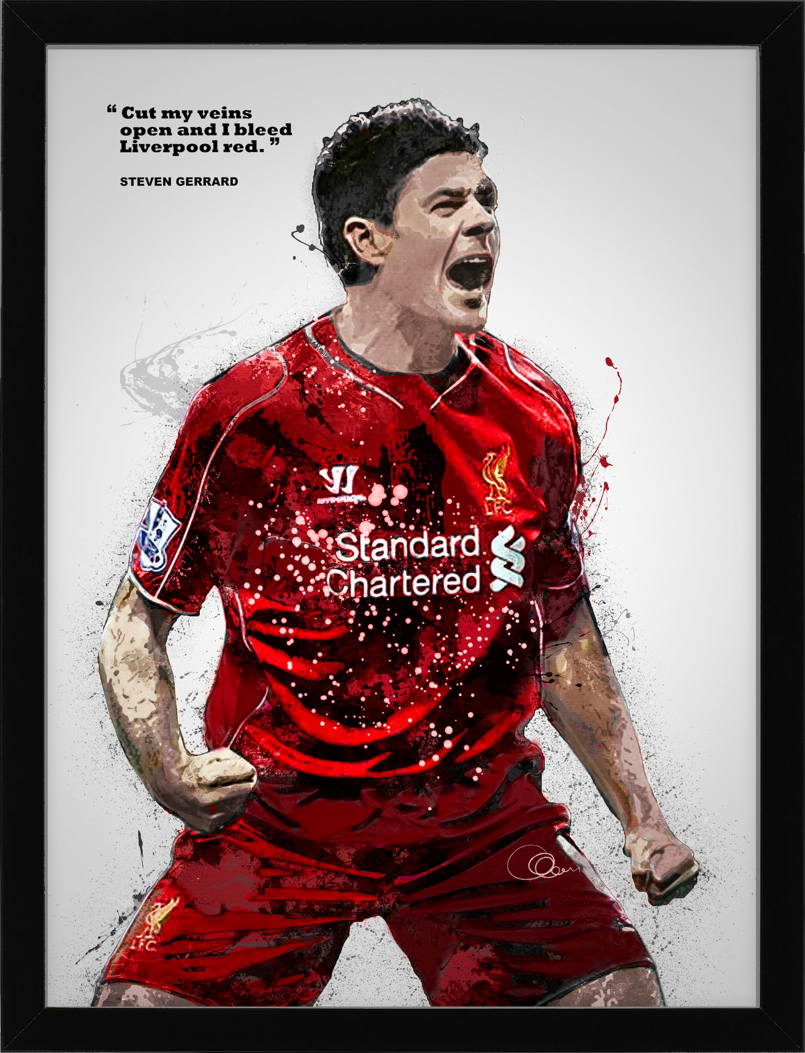 Steven Gerrard Poster Canvas Liverpool FC Wall Art Decor Etsy