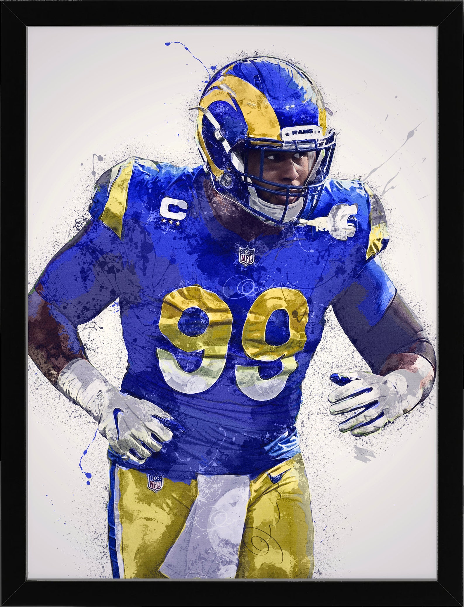 Aaron Donald Poster Los Angeles Rams Canvas Wall Art Decor Etsy