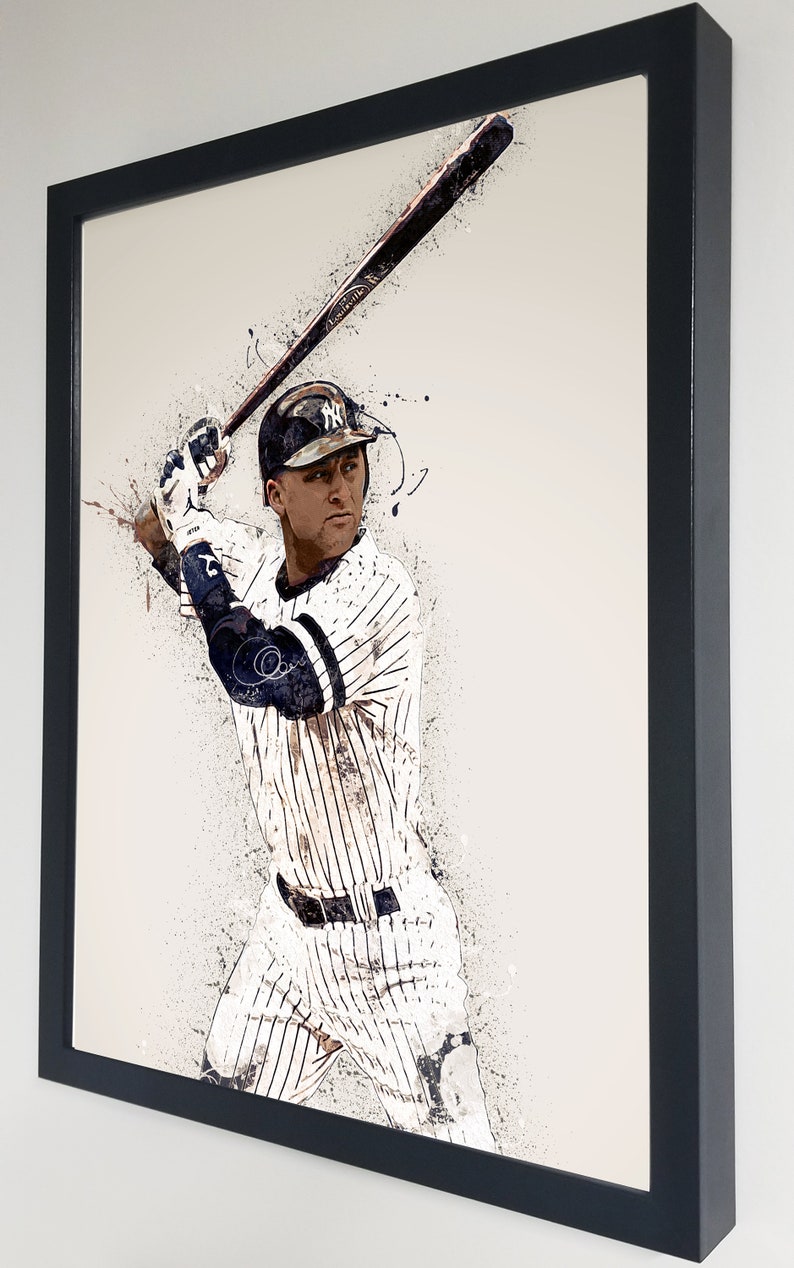 splash paint mancave Office Decorations Home Living Derek Jeter painting Wall Art Decor Gym poster Bedroom New York Yankees canvas
