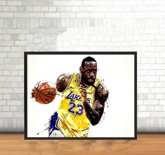 Lebron James Lakers Gemälde Poster Leinwand Wand Kunst | Etsy Österreich