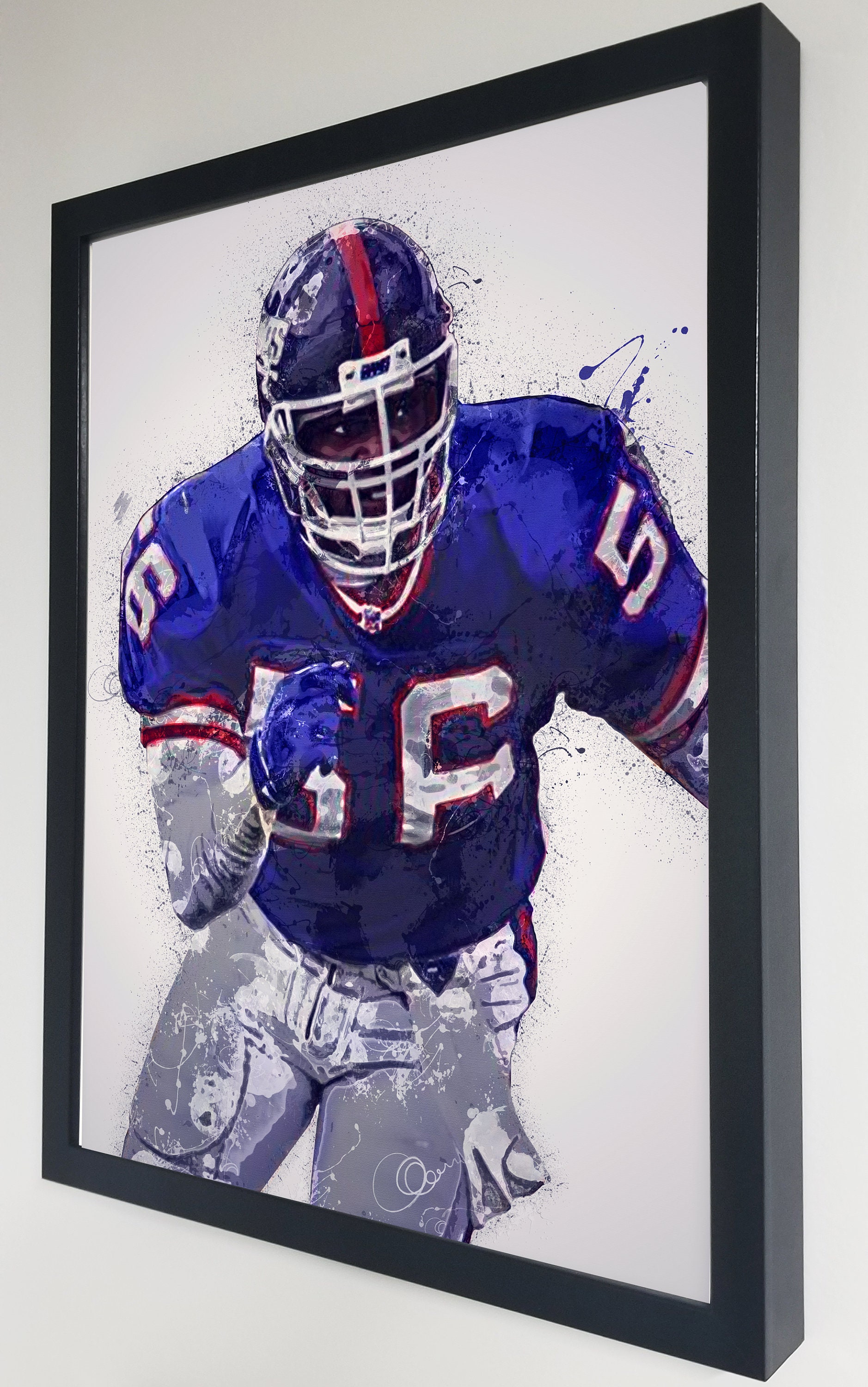 Lawrence Taylor Poster Canvas New York Giants Wall Art Etsy