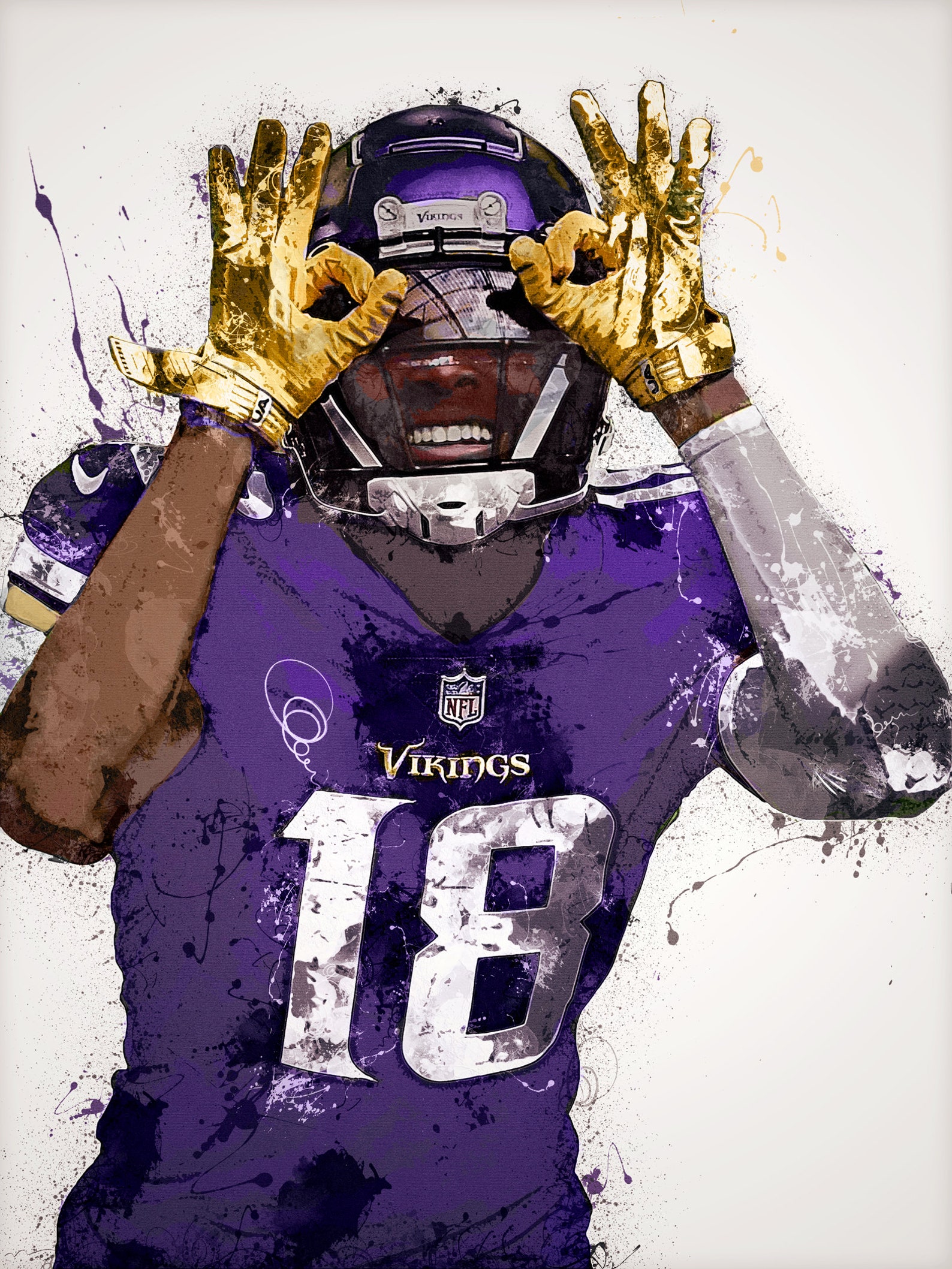 Justin Jefferson poster canvas Minnesota Vikings print Wall Etsy