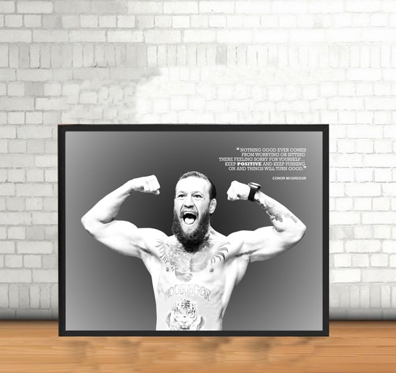 Conor Mcgregor Motivational Poster Canvas Ufc For Wall Art Etsy