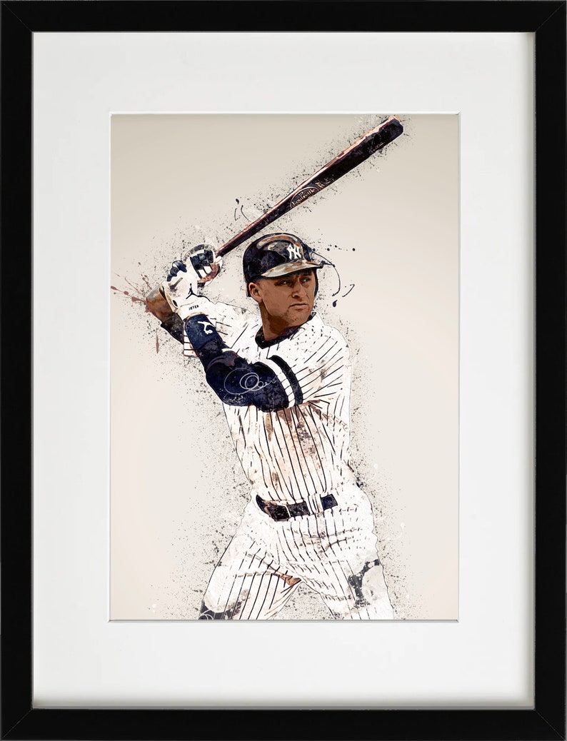 splash paint mancave Office Decorations Home Living Derek Jeter painting Wall Art Decor Gym poster Bedroom New York Yankees canvas