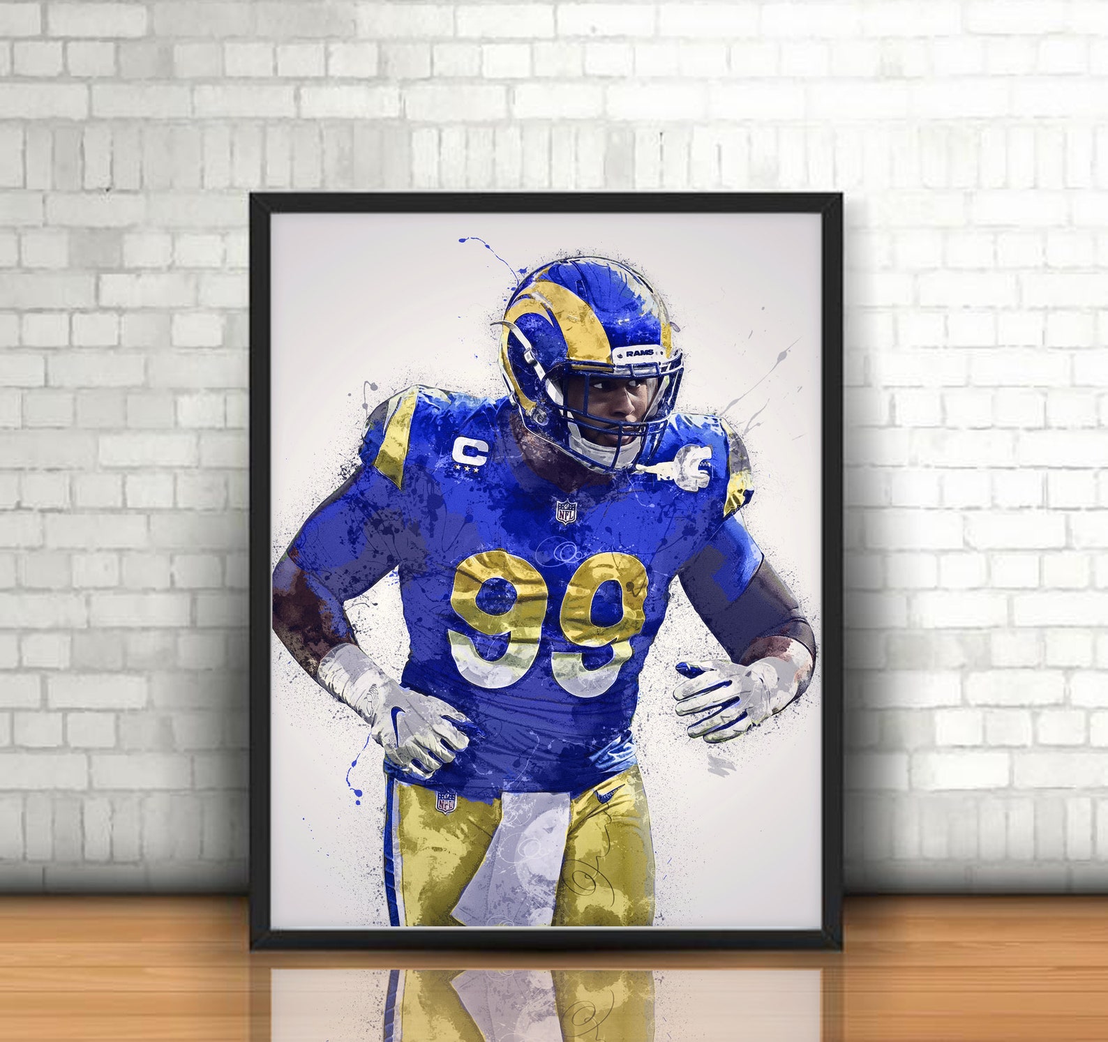 Aaron Donald Poster Los Angeles Rams Canvas Wall Art Decor Etsy
