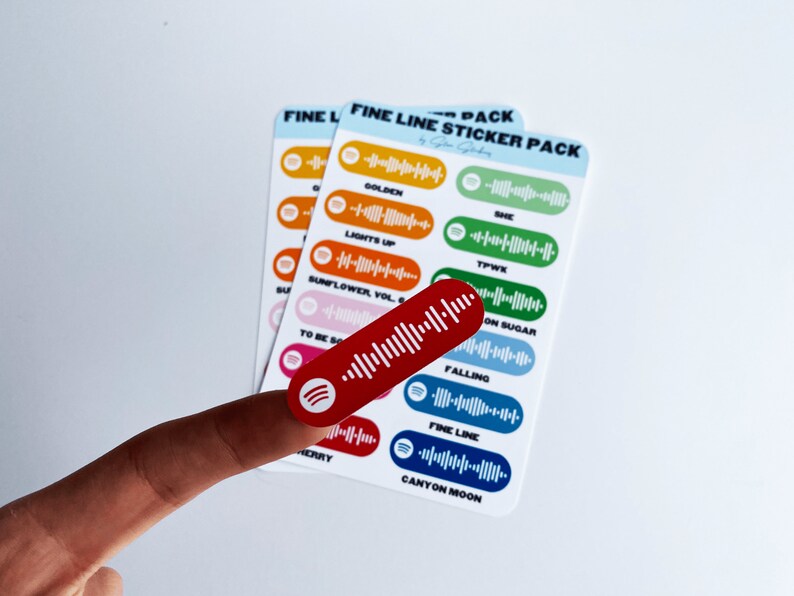 Harry Styles Fine Line Spotify Code Sticker Pack Matte Etsy