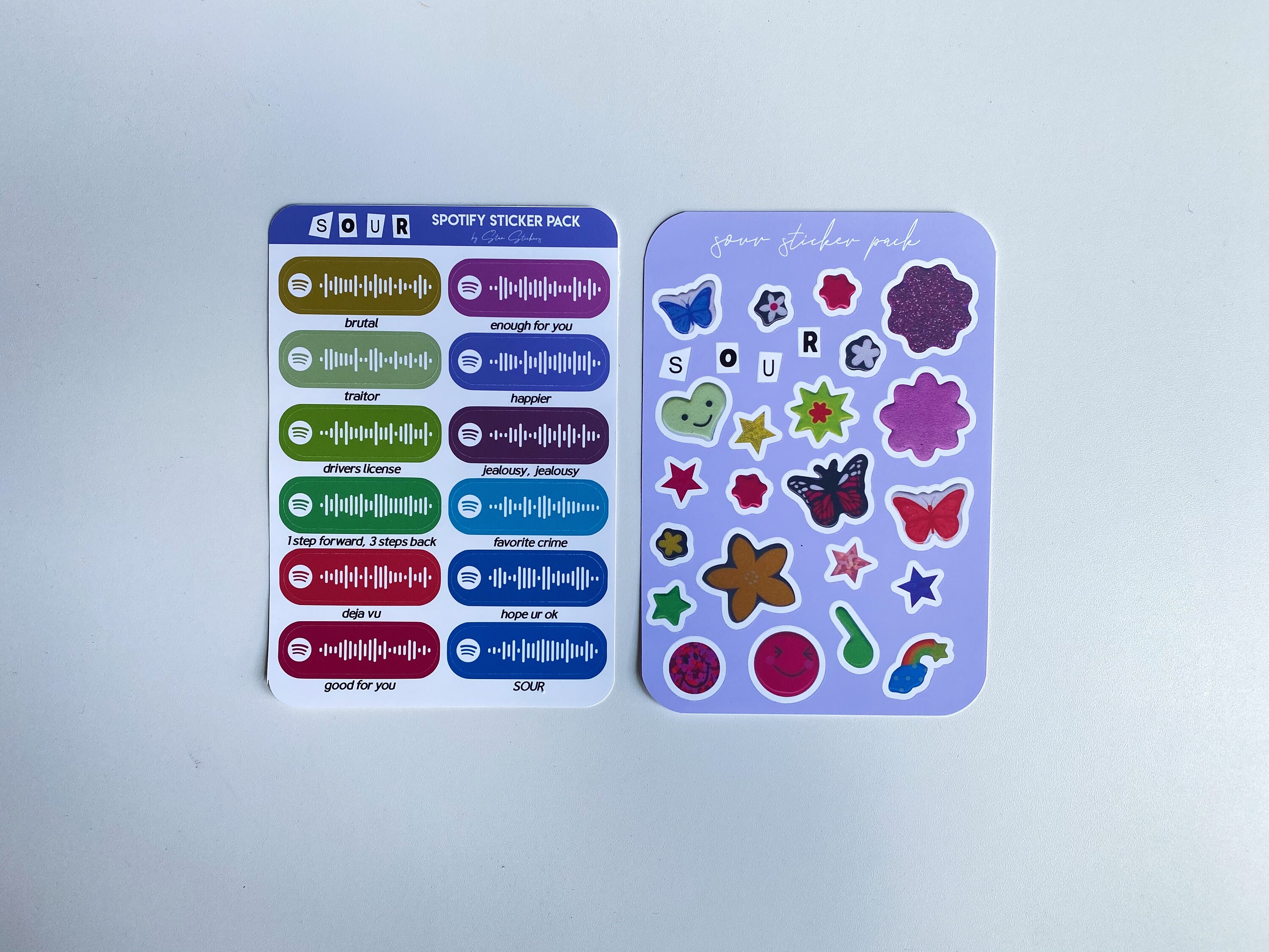 Olivia Rodrigo Sour Album Spotify Code Sticker Pack Matte Etsy Australia