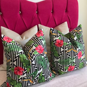 Floral Velvet Throw Pillow Cover, Luxury Decorative Pillow For Bed, Luxury Velvet Cushion Cover