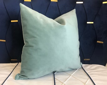 Sage Green Velvet Pillow Cover, Modern Home Decor