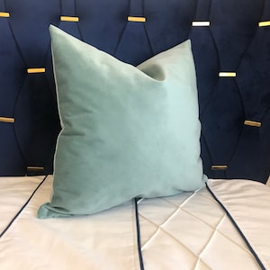 Sage Green Velvet Pillow Cover, Olive Green Throw Pillow Covers, 18 x 18, 16x16, 20x20, Green Outdoor Velvet Throw Pillow Covers