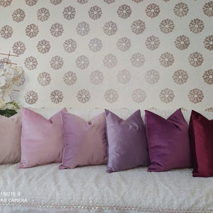 Luxury Velvet Throw Pillow Cover, Pink Lilac Purple Rose Blusher Velvet Pillow Cover, Decorative Cushion Covers, 16x16, 18x18, 20x20