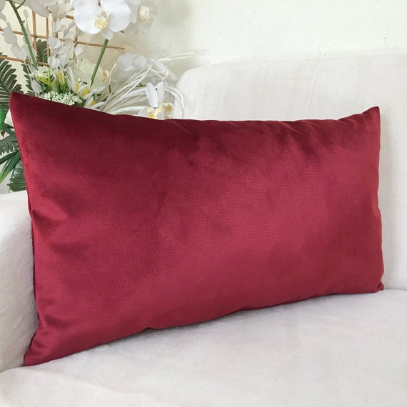Red Velvet Throw Pillow Cover Luxury Velvet Red Decorative Etsy