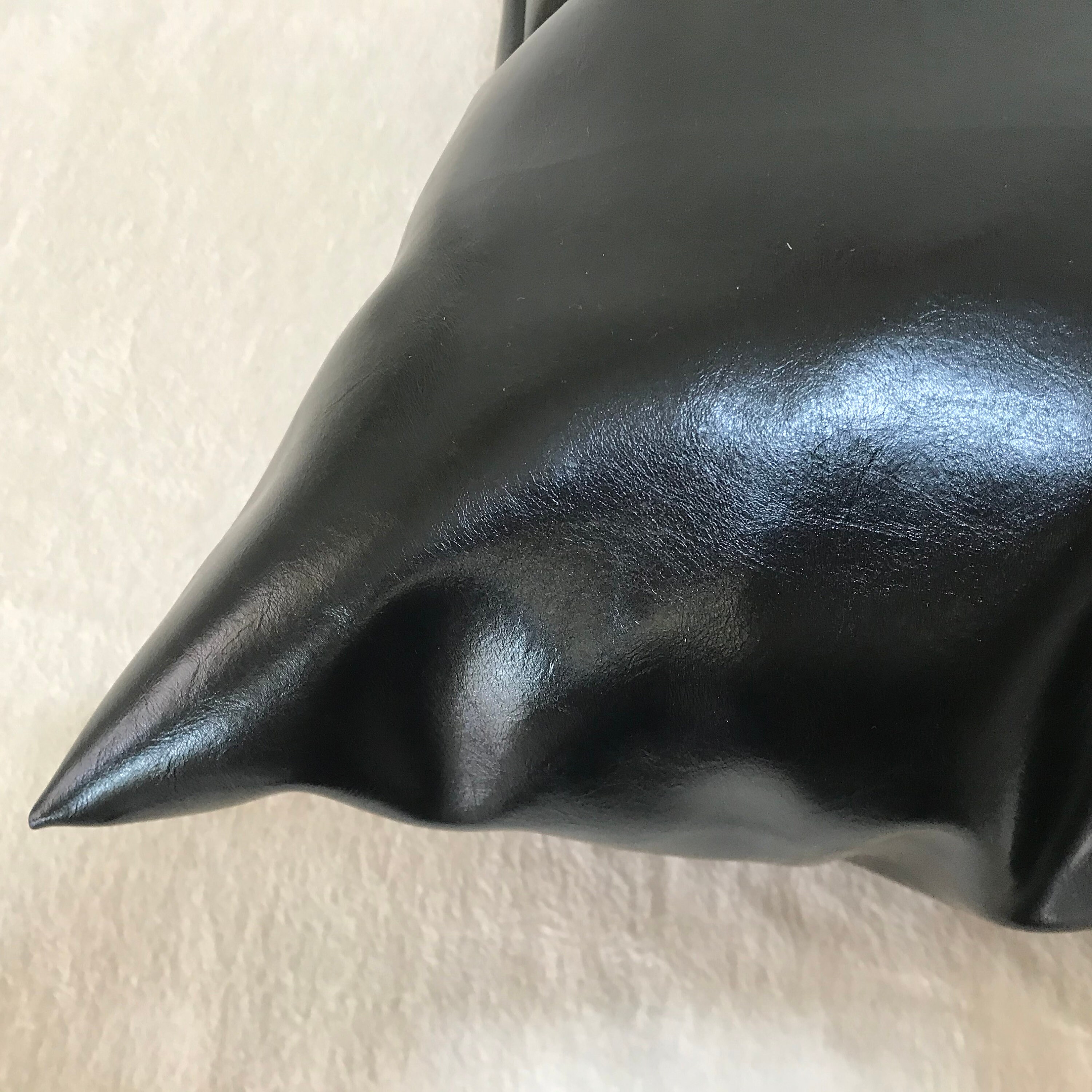 Black Leather Throw Pillow Cover Luxury Black Throw Etsy