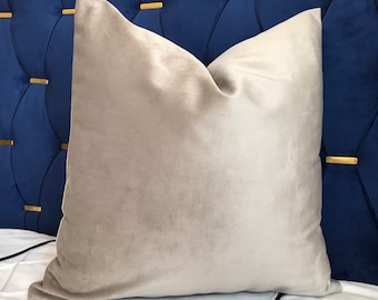 Light Coffee Velvet Throw Pillow Cover, Luxury Home Decor