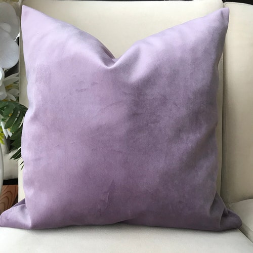 Lilac Velvet Throw Pillow Cover, Luxury Velvet Decorative Cushion Cover, Lilac Decorative Pillow Covers, 16X16, 18X18, 20X20