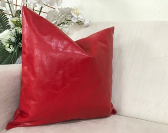 round leather throw pillows