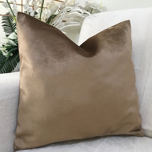 Brown Velvet Throw Pillow Cover, Luxury Velvet Brown Cushion Cover