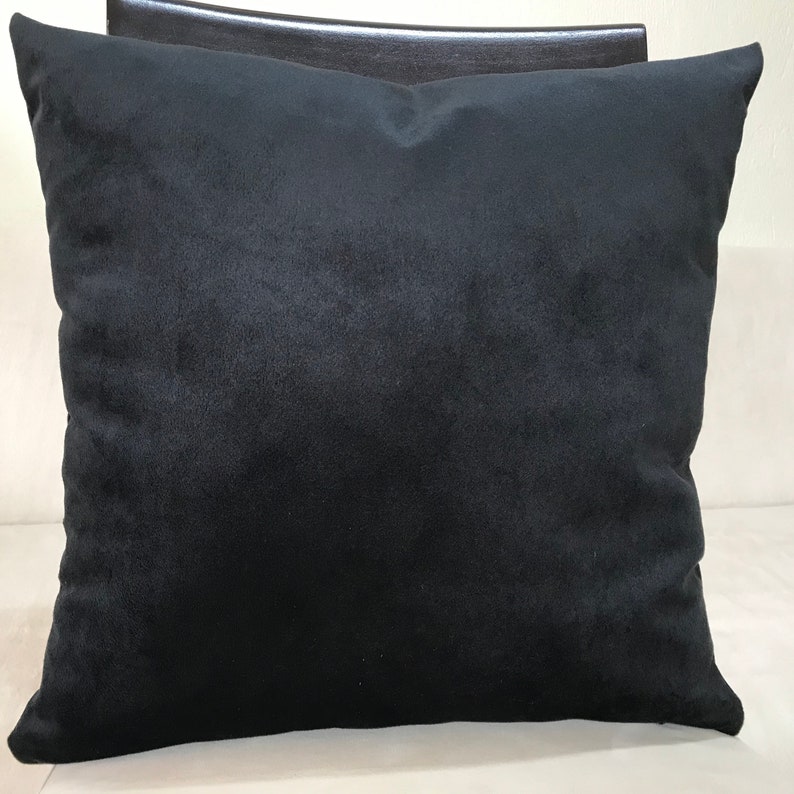 Black Velvet Throw Pillow Cover, Black Luxury Velvet Pillow Cover