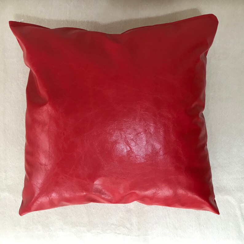 Red Leather Throw Pillow Cover Luxury Red Throw Decorative Etsy