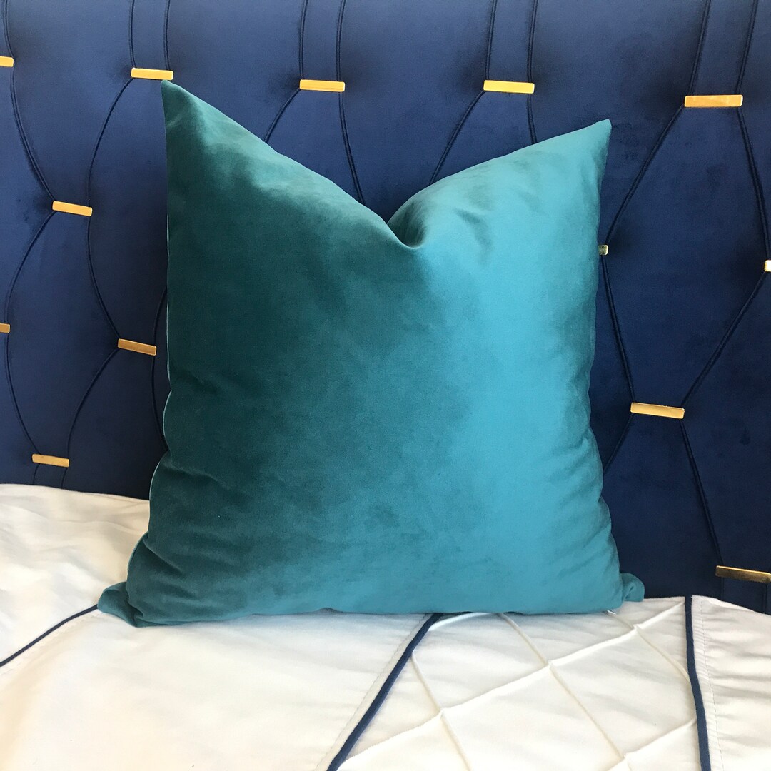 Dark Green Velvet Pillow Covers, Forest Green Throw Pillow Cover, 18X18