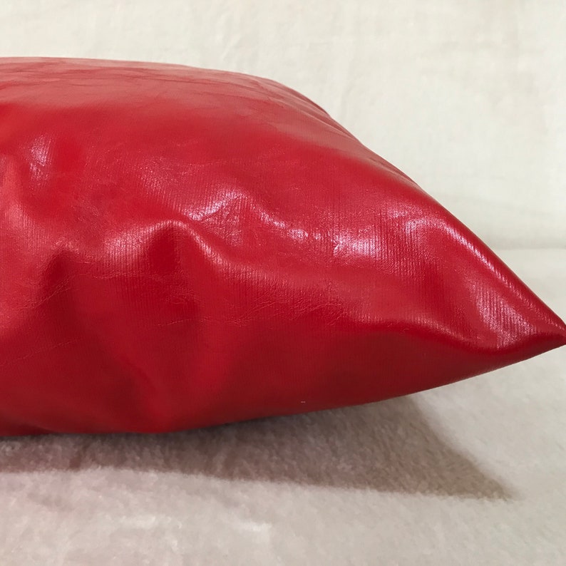 Red Leather Throw Pillow Cover Luxury Red Throw Decorative Etsy