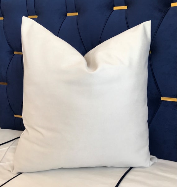Cream Velvet Throw Pillow Cover Luxury Cream Pillowcase For Etsy