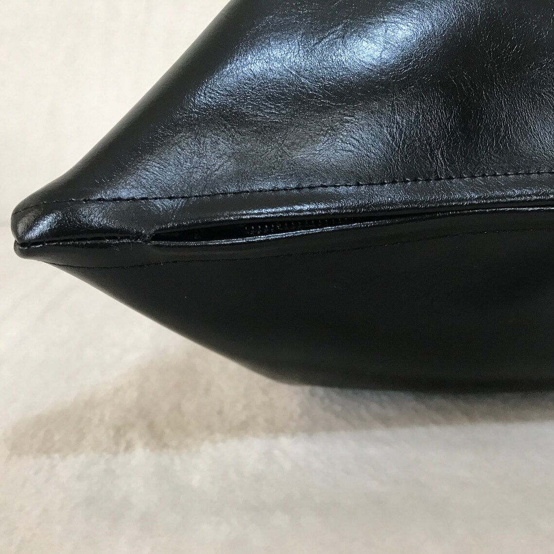 Black Leather Throw Pillow Cover Luxury Black Throw Etsy